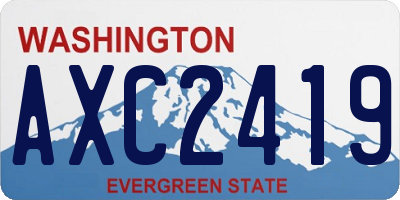 WA license plate AXC2419