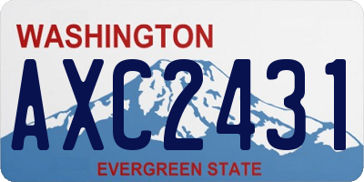 WA license plate AXC2431