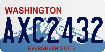 WA license plate AXC2432