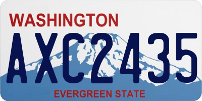 WA license plate AXC2435