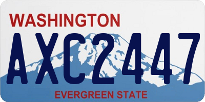 WA license plate AXC2447