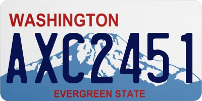 WA license plate AXC2451