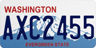 WA license plate AXC2455