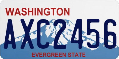 WA license plate AXC2456