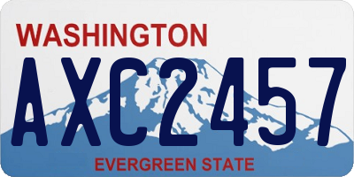 WA license plate AXC2457