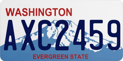 WA license plate AXC2459