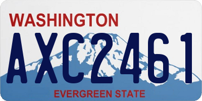WA license plate AXC2461