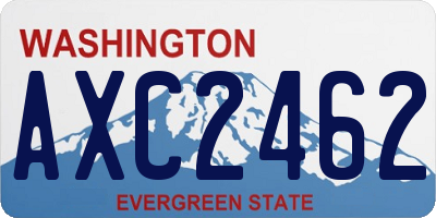 WA license plate AXC2462