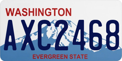 WA license plate AXC2468