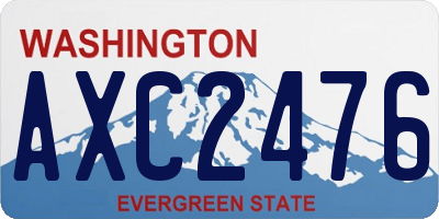 WA license plate AXC2476