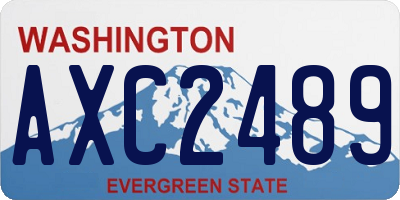 WA license plate AXC2489