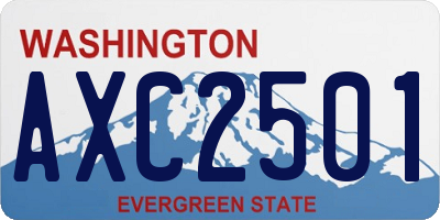 WA license plate AXC2501