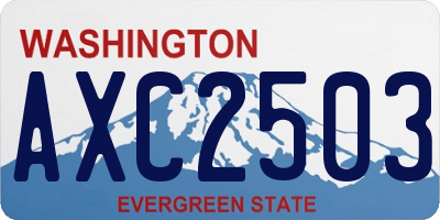 WA license plate AXC2503