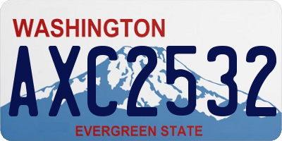 WA license plate AXC2532