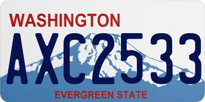 WA license plate AXC2533