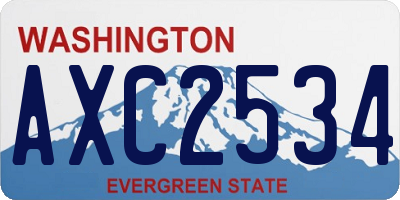 WA license plate AXC2534