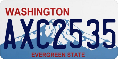 WA license plate AXC2535