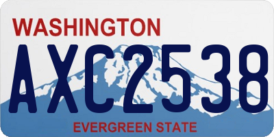 WA license plate AXC2538