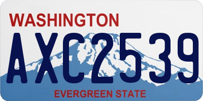 WA license plate AXC2539