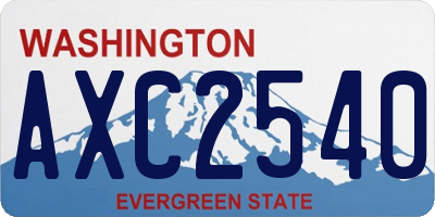 WA license plate AXC2540