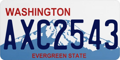 WA license plate AXC2543