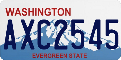 WA license plate AXC2545