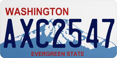 WA license plate AXC2547