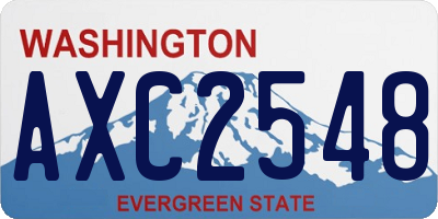 WA license plate AXC2548