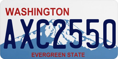 WA license plate AXC2550