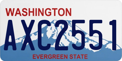 WA license plate AXC2551