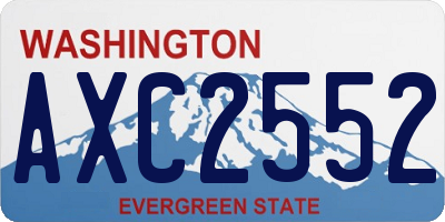 WA license plate AXC2552