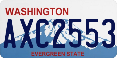WA license plate AXC2553