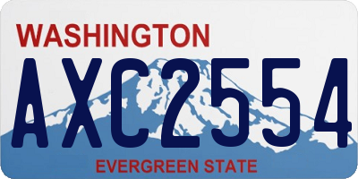 WA license plate AXC2554