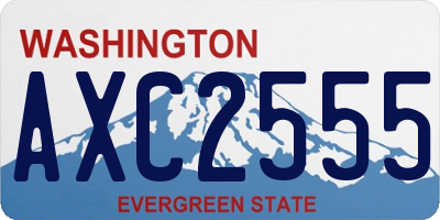 WA license plate AXC2555