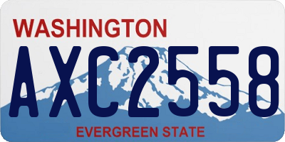 WA license plate AXC2558