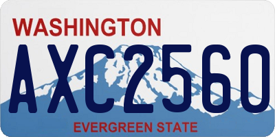 WA license plate AXC2560