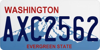 WA license plate AXC2562