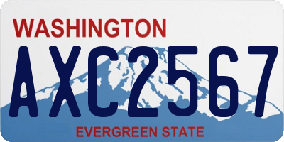 WA license plate AXC2567