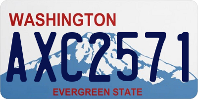 WA license plate AXC2571