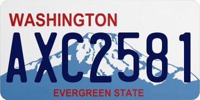 WA license plate AXC2581