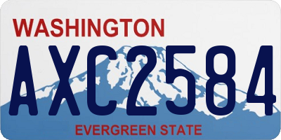 WA license plate AXC2584