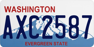 WA license plate AXC2587