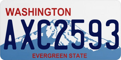 WA license plate AXC2593