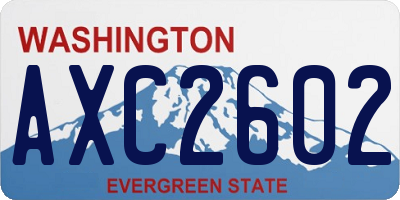 WA license plate AXC2602