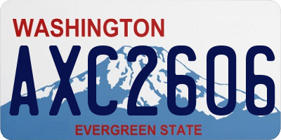 WA license plate AXC2606