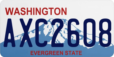WA license plate AXC2608