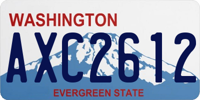 WA license plate AXC2612