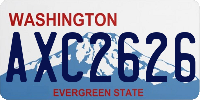 WA license plate AXC2626