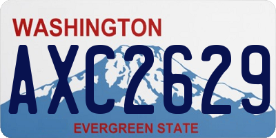 WA license plate AXC2629