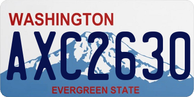 WA license plate AXC2630